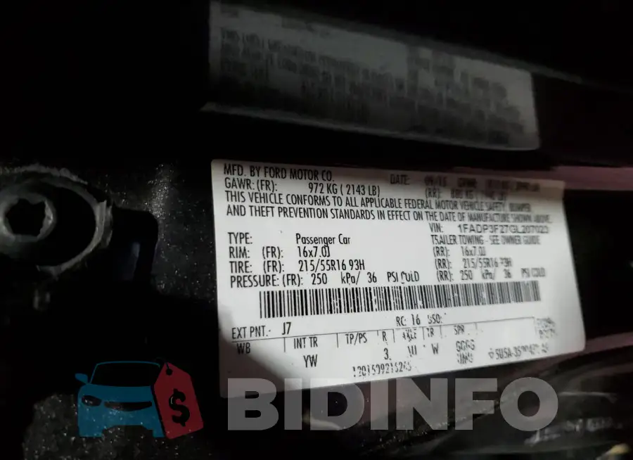 1FADP3F27GL207023 Photo# 12