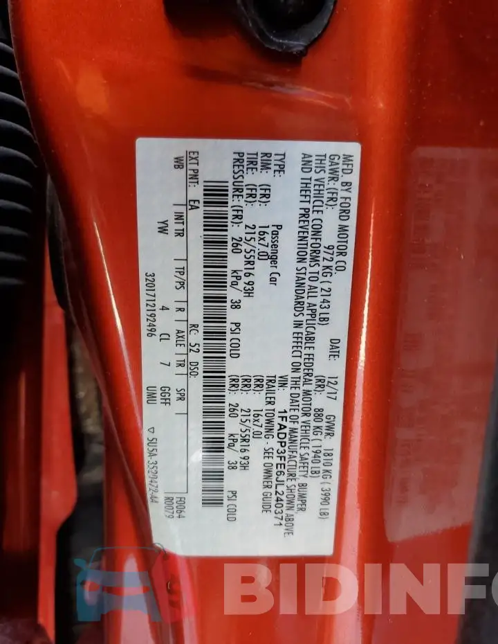 1FADP3FE6JL240371 Photo# 12
