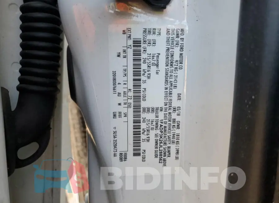 1FADP3K26JL288562 Photo# 12