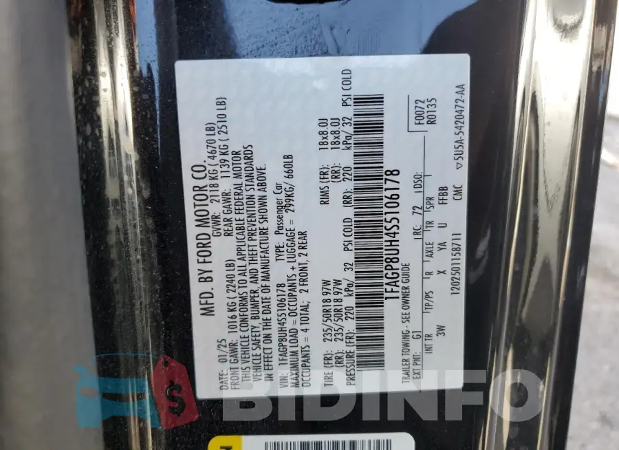 1FAGP8UH4S5106178 Photo# 12