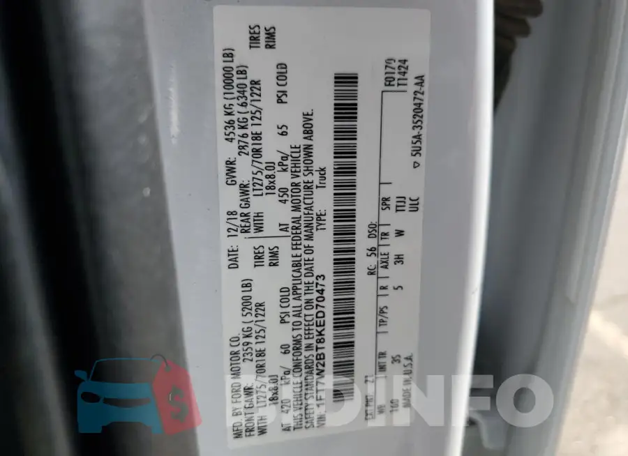 1FT7W2BT8KED70473 Photo# 12