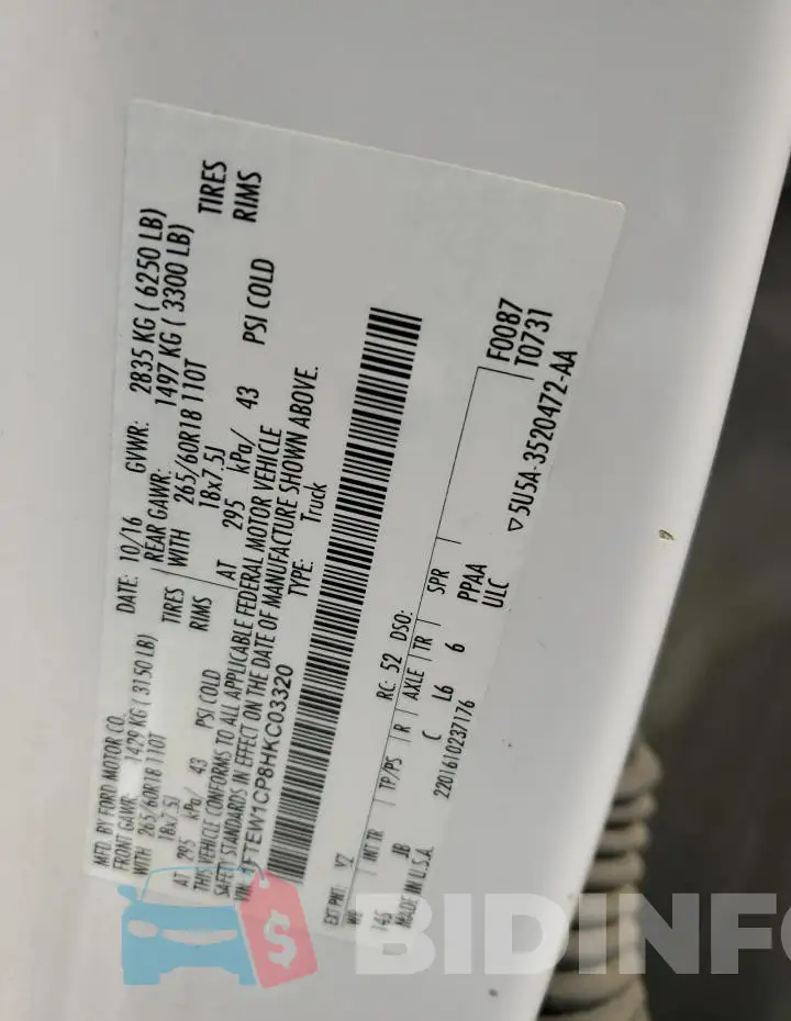 1FTEW1CP8HKC03320 Photo# 12