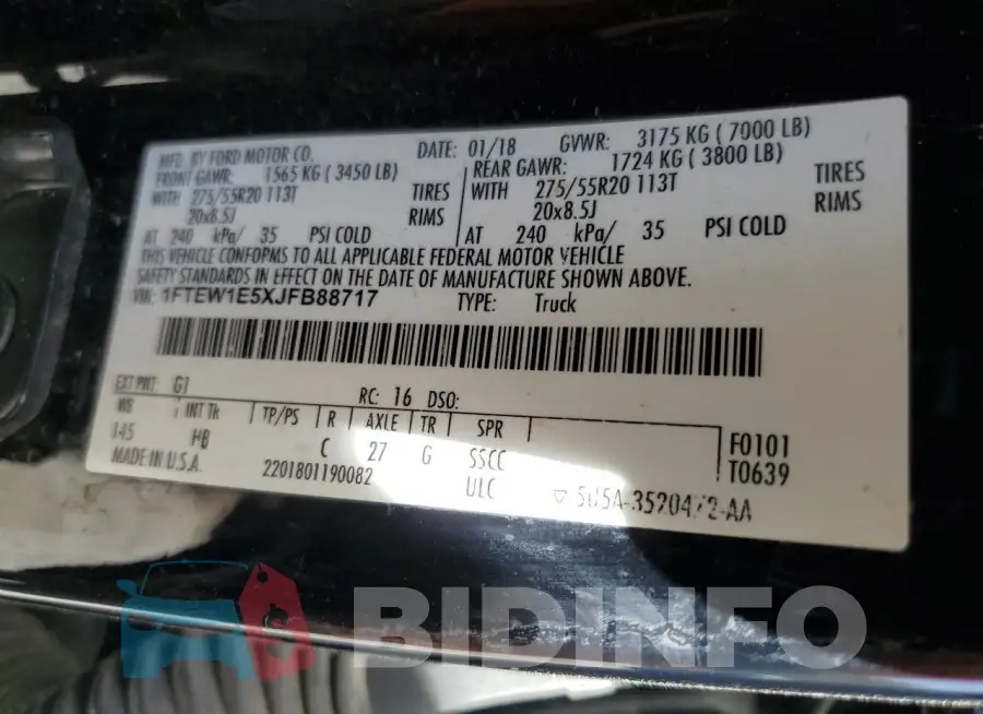 1FTEW1E5XJFB88717 Photo# 12