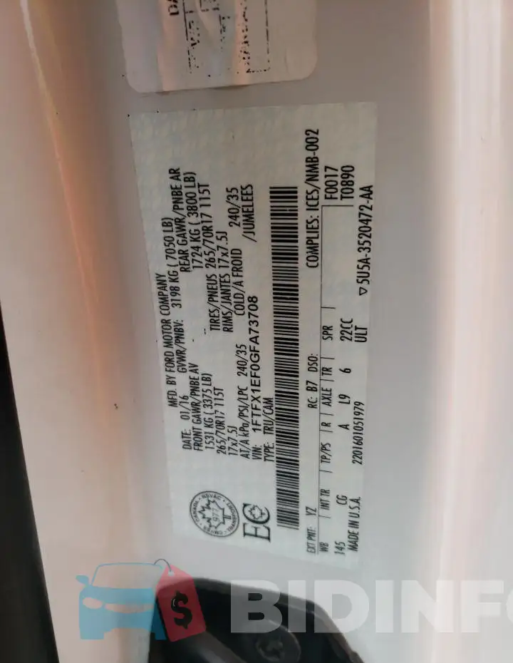 1FTFX1EF0GFA73708 Photo# 12