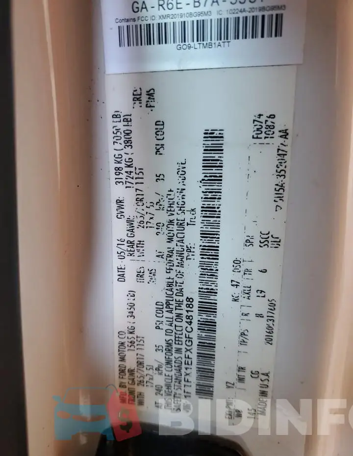 1FTFX1EFXGFC48188 Photo# 12