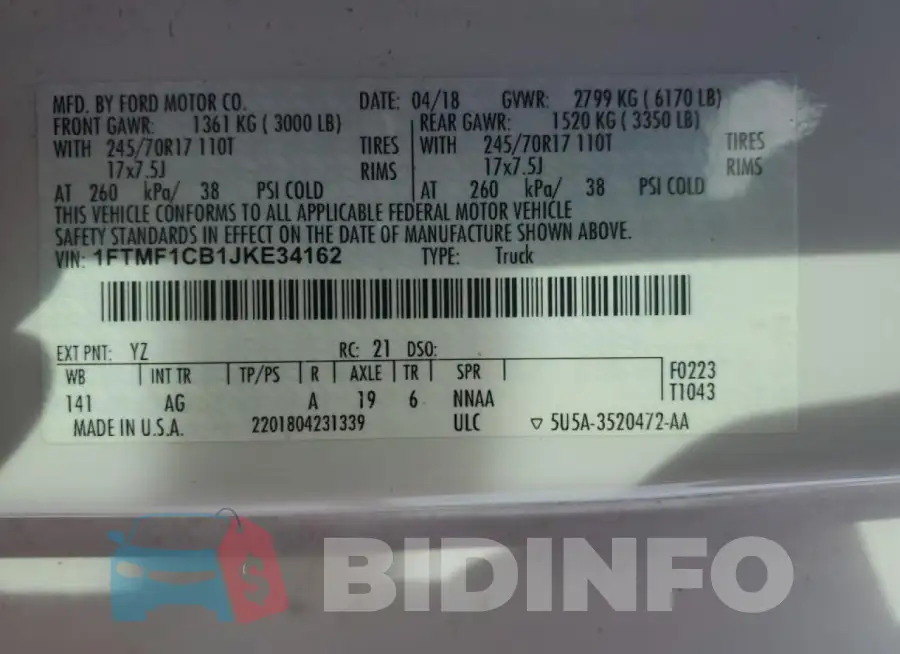 1FTMF1CB1JKE34162 Photo# 12