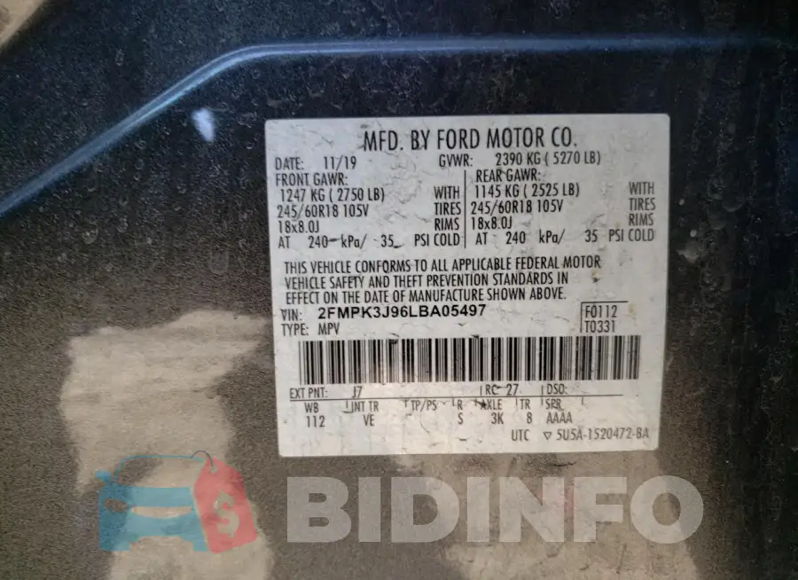 2FMPK3J96LBA05497 Photo# 13