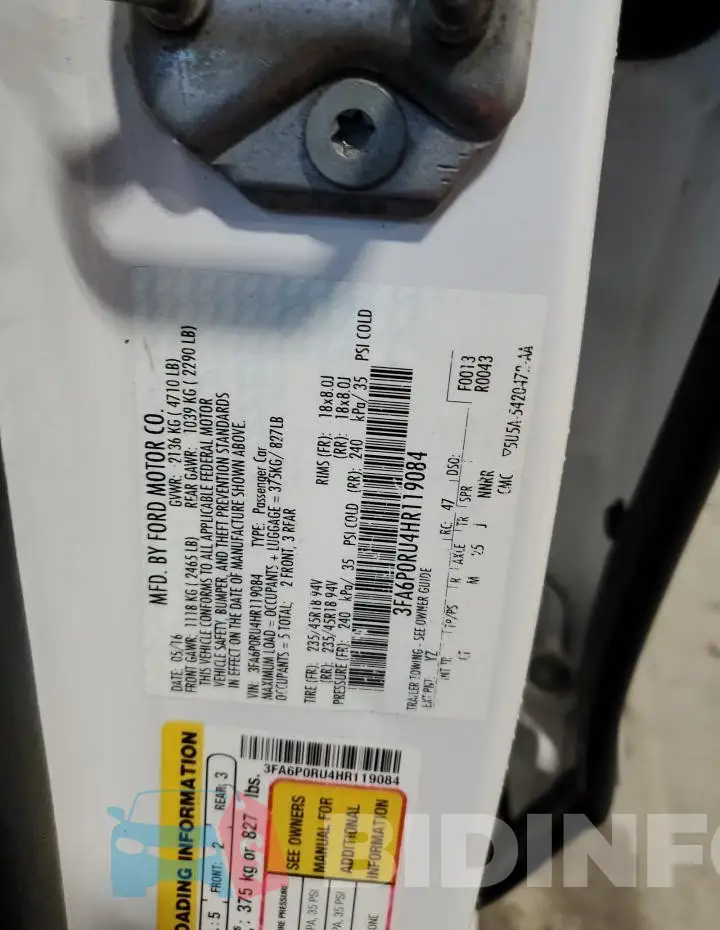 3FA6P0RU4HR119084 Photo# 12