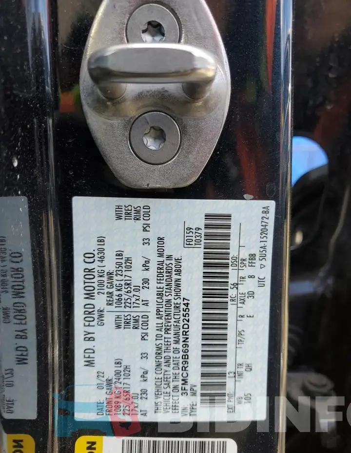 3FMCR9B69NRD25547 Photo# 14