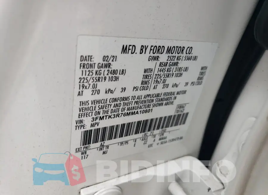 3FMTK3R76MMA10801 Photo# 13