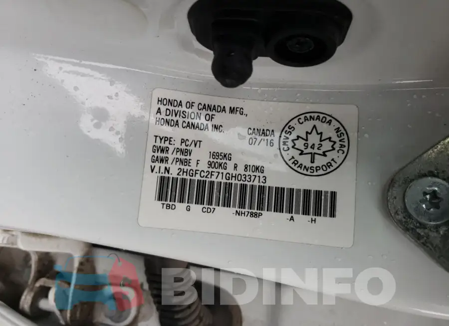 2HGFC2F71GH033713 Photo# 13