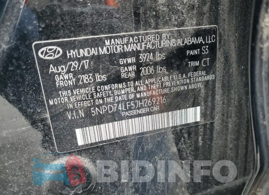 5NPD74LF5JH269216 Photo# 12