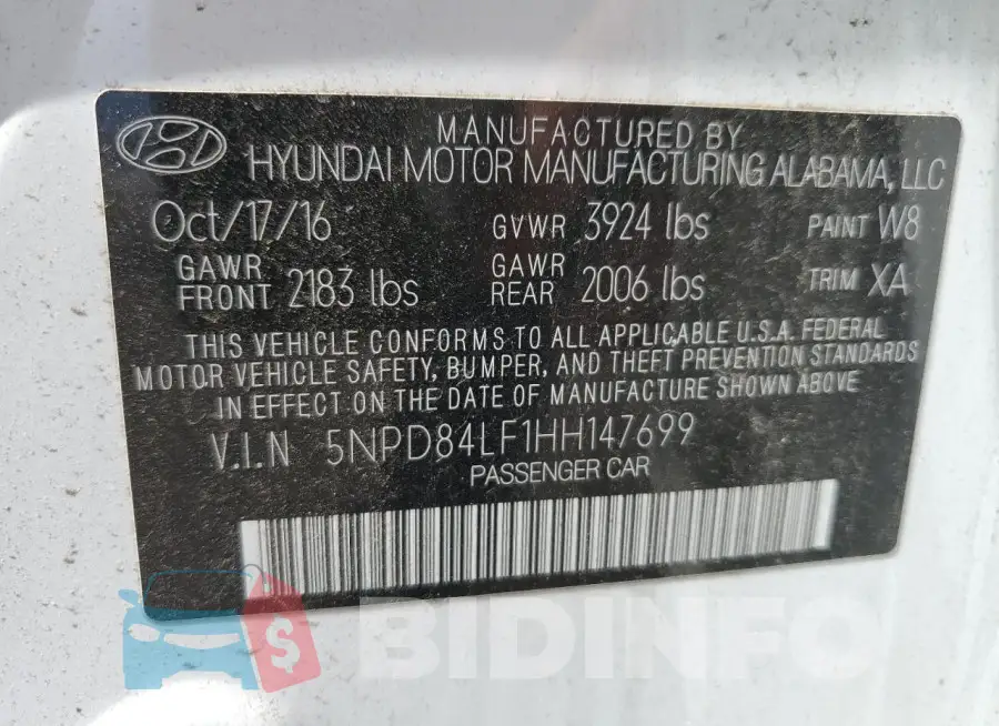 5NPD84LF1HH147699 Photo# 12