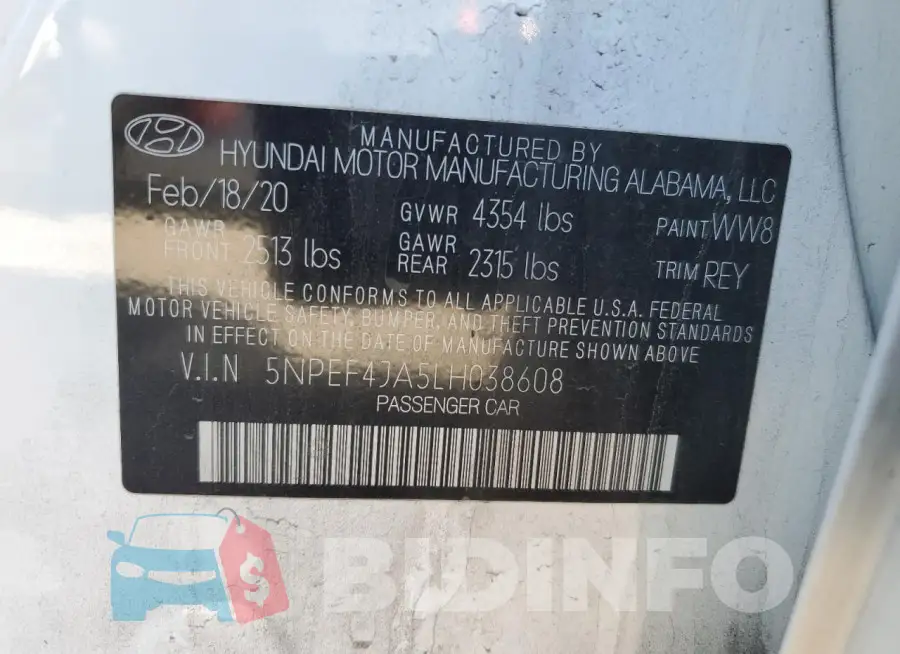 5NPEF4JA5LH038608 Photo# 13