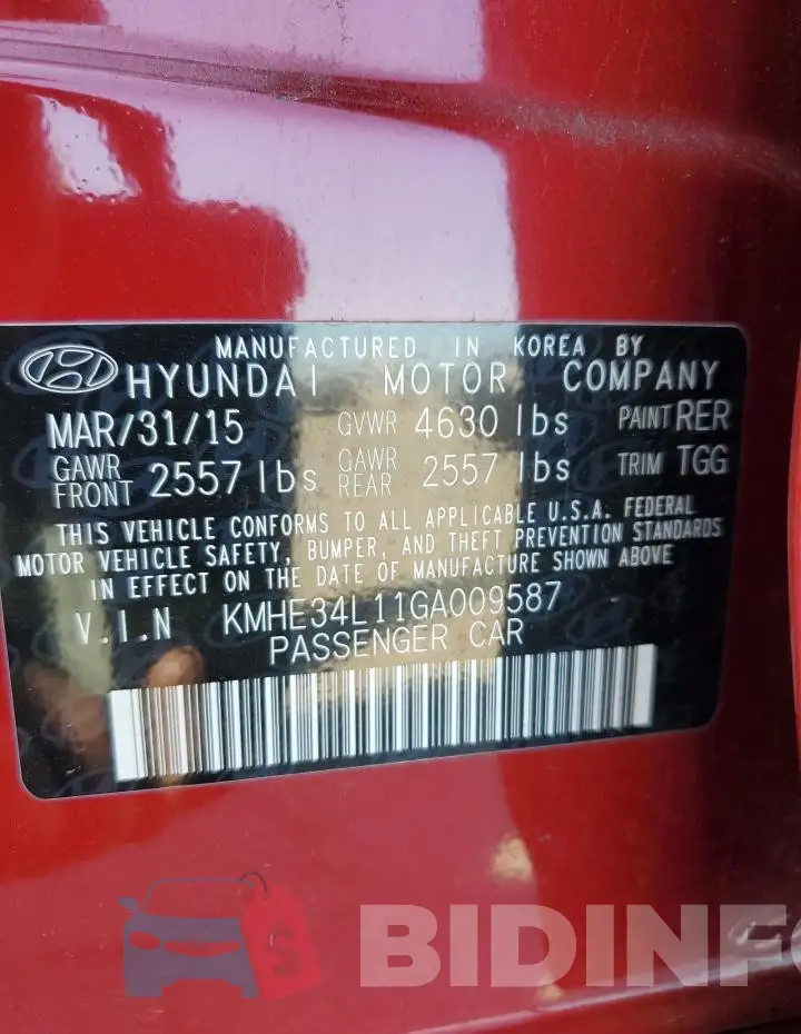 KMHE34L11GA009587 Photo# 12