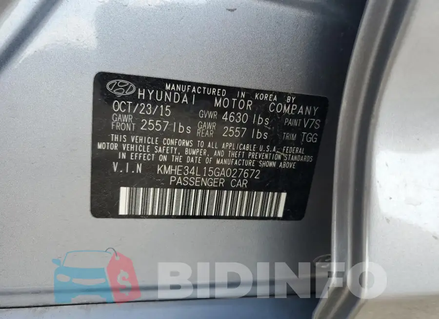 KMHE34L15GA027672 Photo# 12
