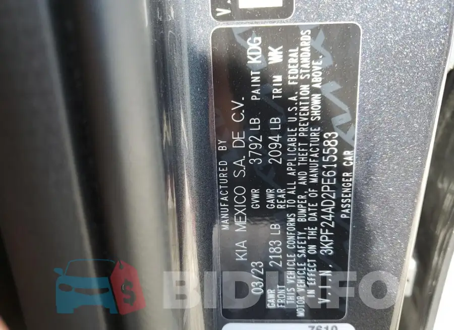 3KPF24AD2PE615583 Photo# 12