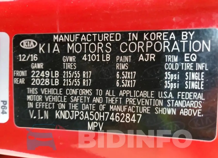 KNDJP3A50H7462847 Photo# 12
