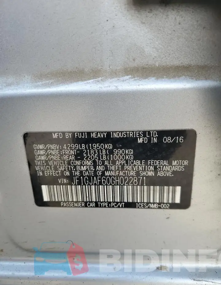 JF1GJAF60GH022871 Photo# 12
