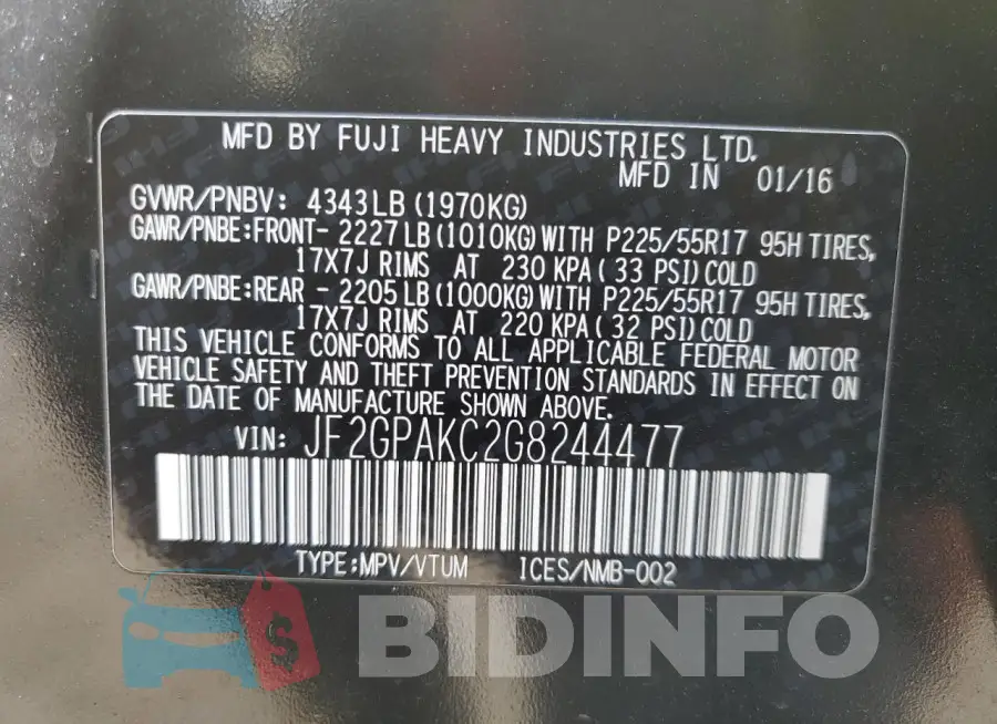 JF2GPAKC2G8244477 Photo# 13