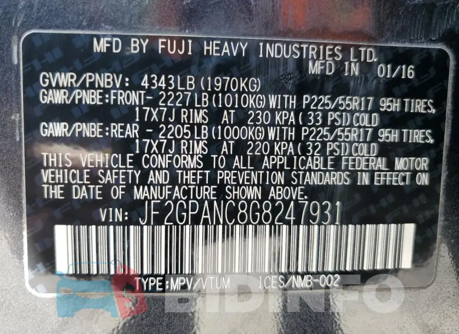 JF2GPANC8G8247931 Photo# 13