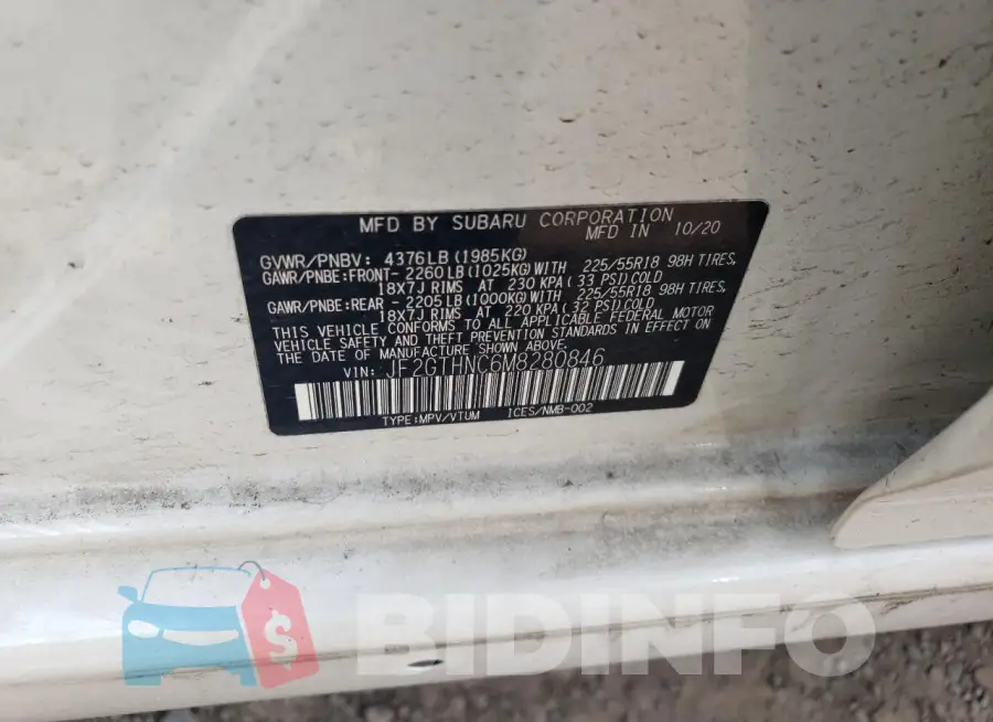 JF2GTHNC6M8280846 Photo# 12