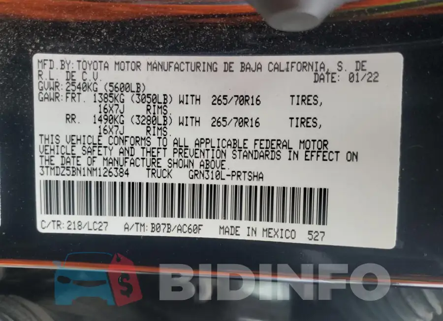 3TMDZ5BN1NM126384 Photo# 12