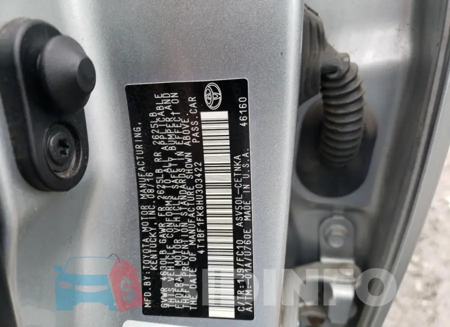 4T1BF1FK8HU303422 Photo# 12