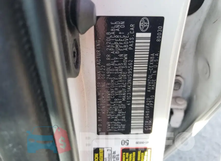 4T1C31AK3NU595562 Photo# 12