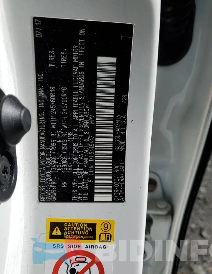 5TDJZRFHXHS449447 Photo# 13