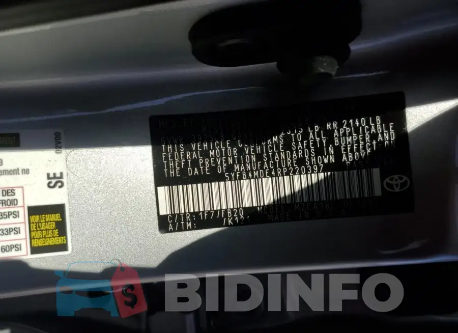 5YFB4MDE4RP220397 Photo# 12