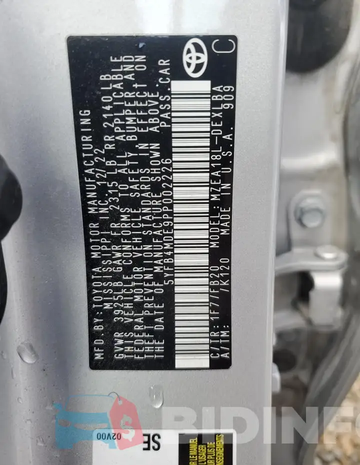 5YFB4MDE9PP002226 Photo# 12
