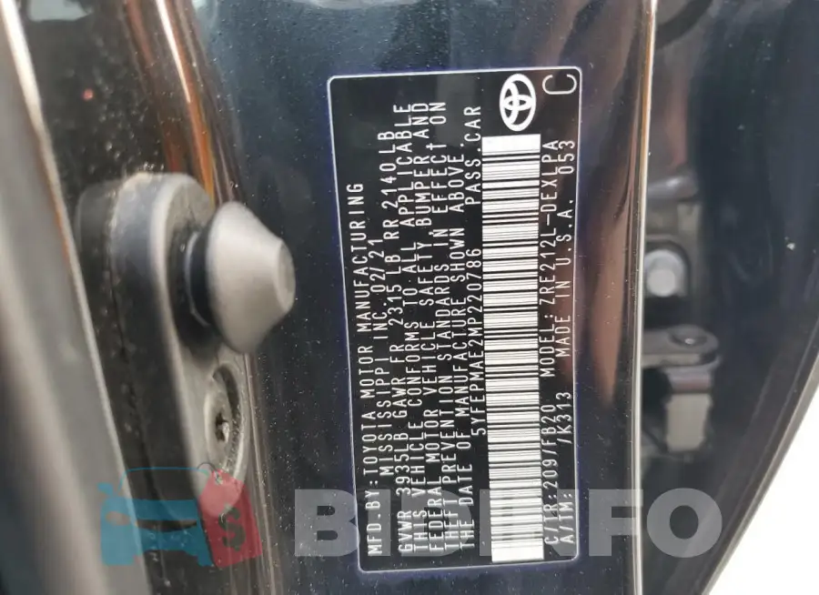 5YFEPMAE2MP220786 Photo# 13