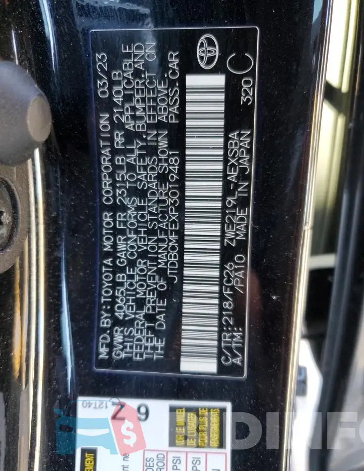 JTDBCMFEXP3019481 Photo# 13