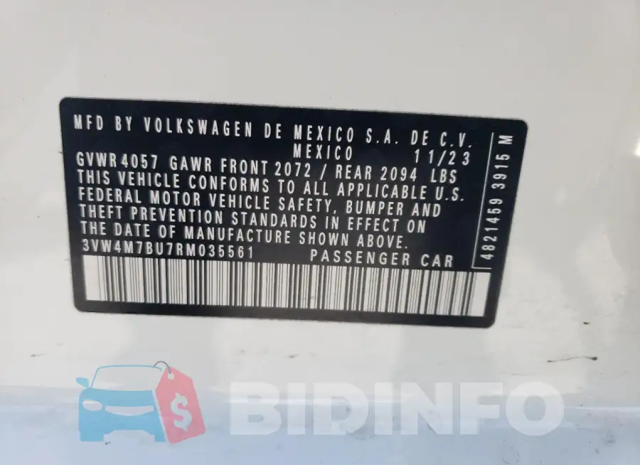 3VW4M7BU7RM035561 Photo# 12