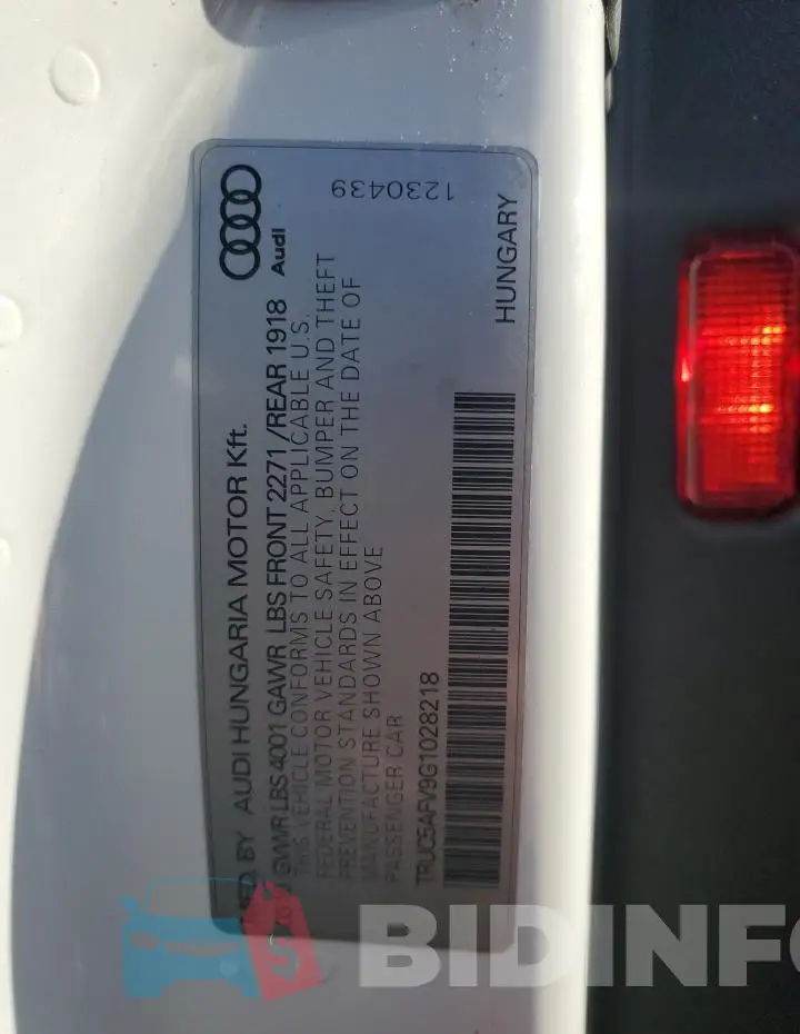 TRUC5AFV9G1028218 Photo# 12