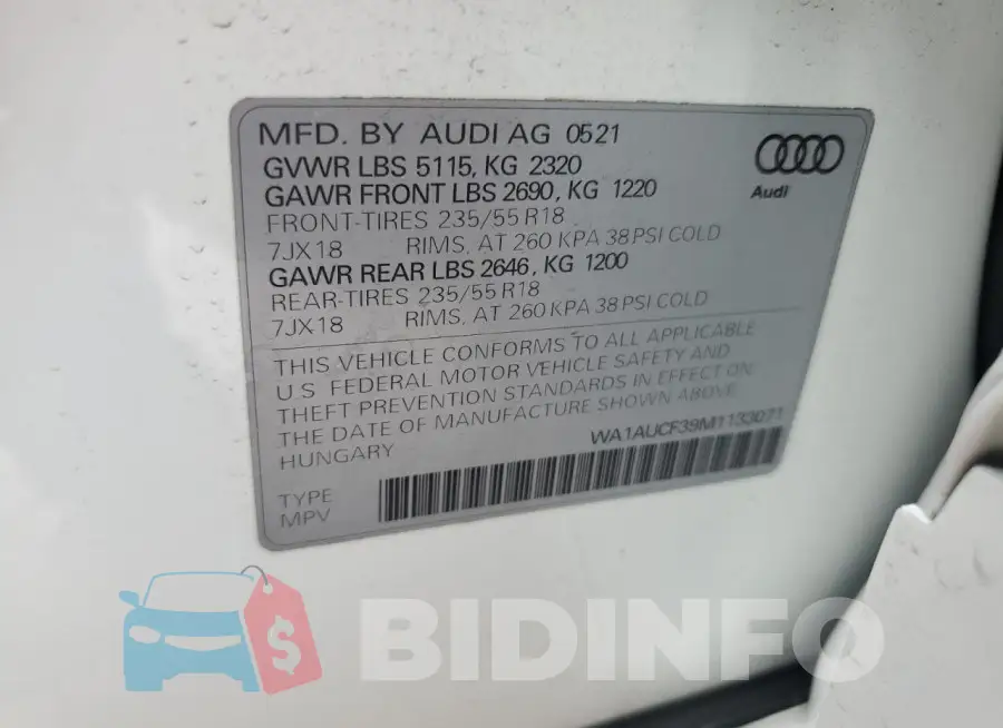 WA1AUCF39M1133071 Photo# 13