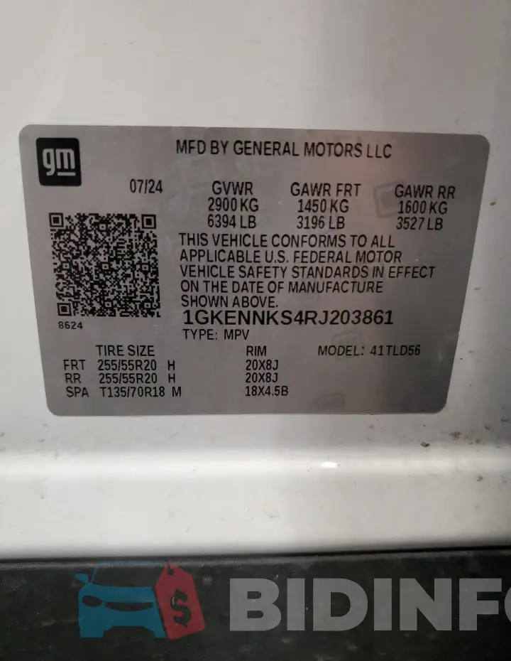 1GKENNKS4RJ203861 Photo# 14