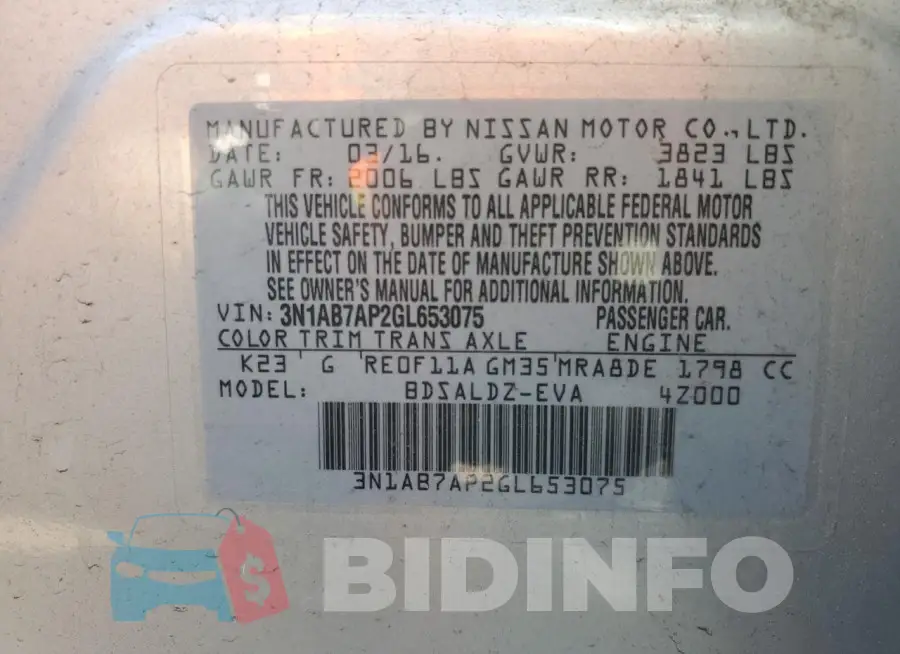 3N1AB7AP2GL653075 Photo# 12