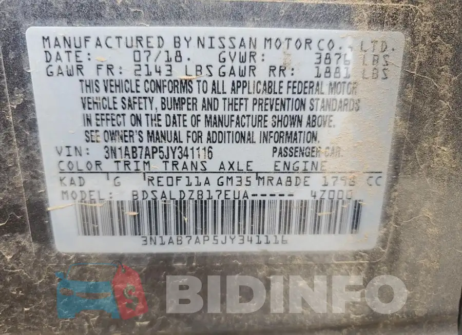3N1AB7AP5JY341116 Photo# 12