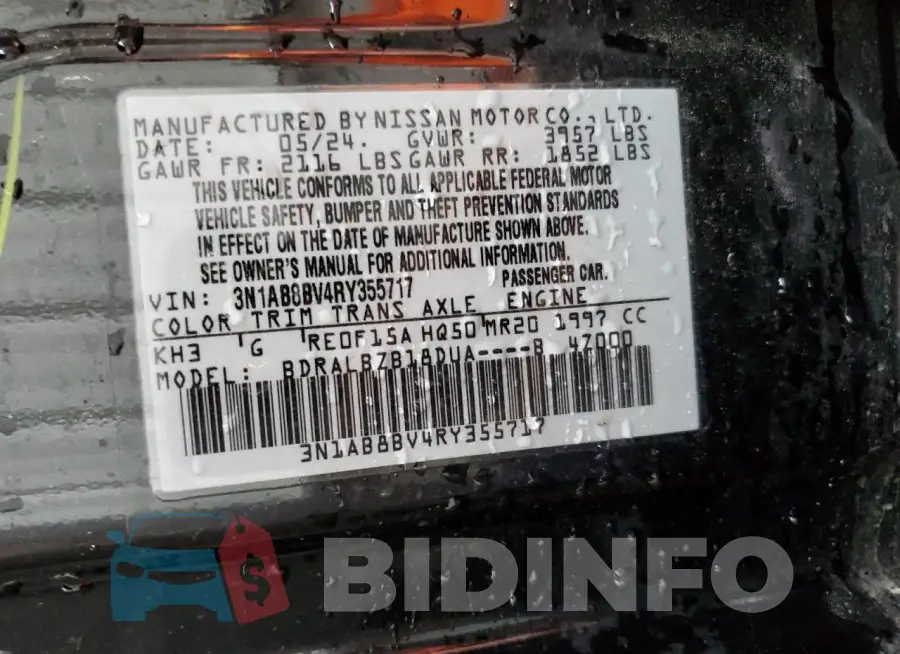 3N1AB8BV4RY355717 Photo# 12