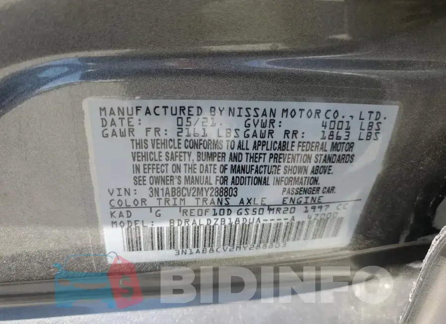 3N1AB8CV2MY288803 Photo# 12