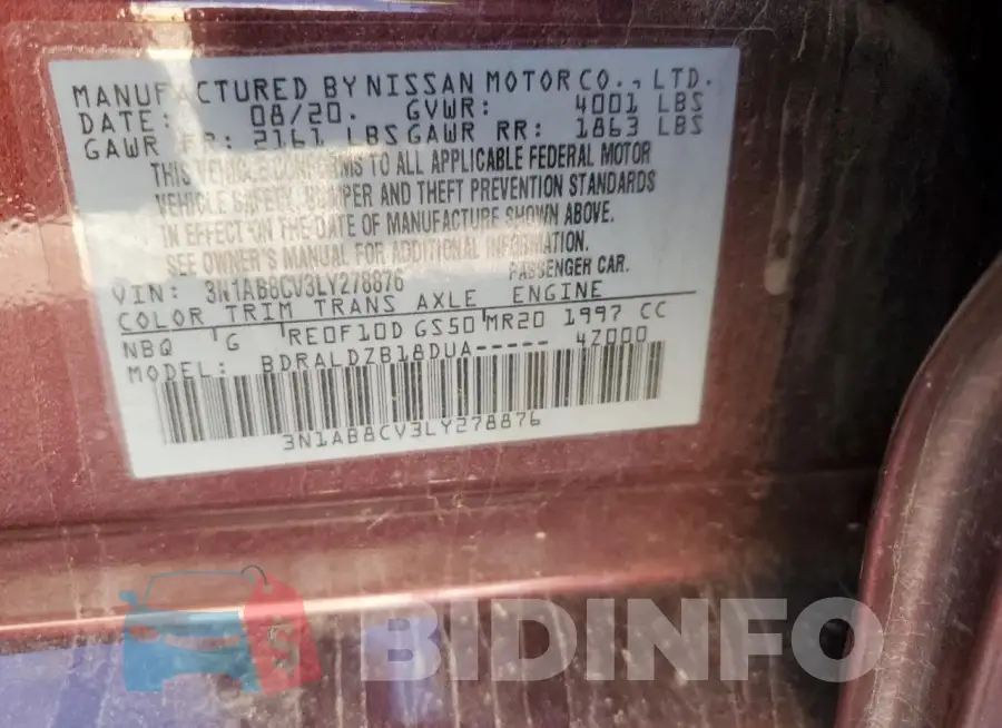 3N1AB8CV3LY278876 Photo# 12