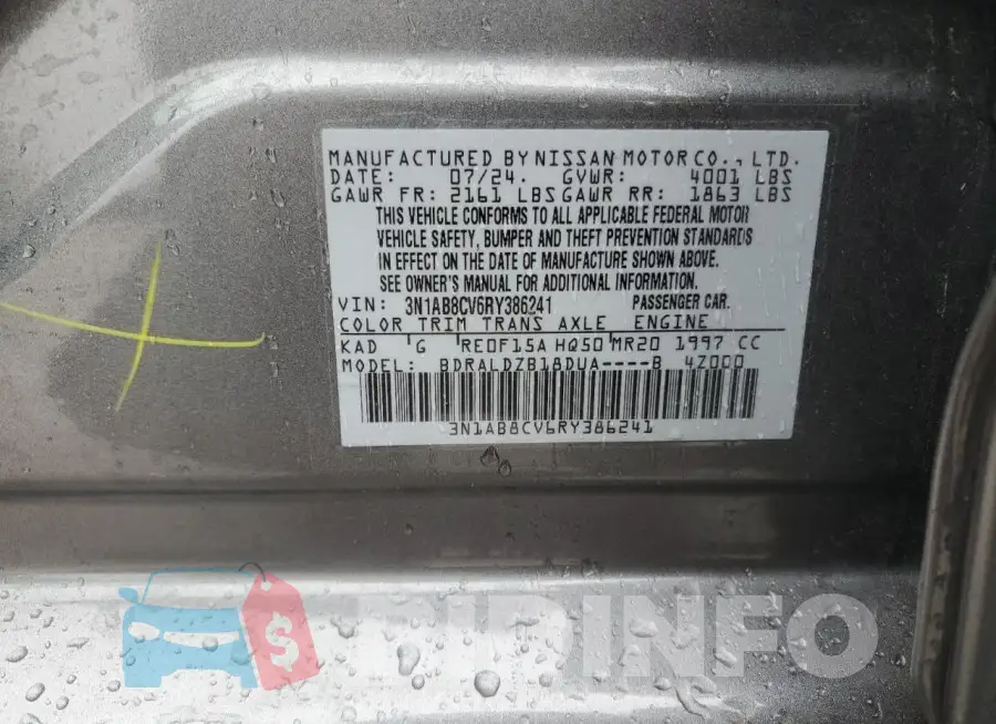 3N1AB8CV6RY386241 Photo# 12