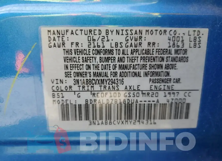 3N1AB8CVXMY294316 Photo# 13
