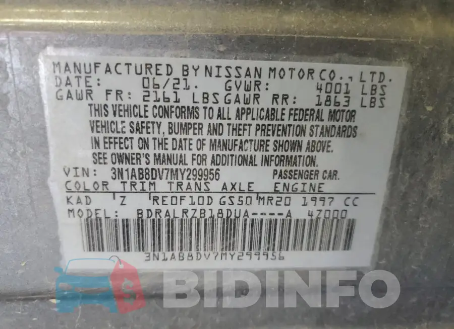 3N1AB8DV7MY299956 Photo# 12