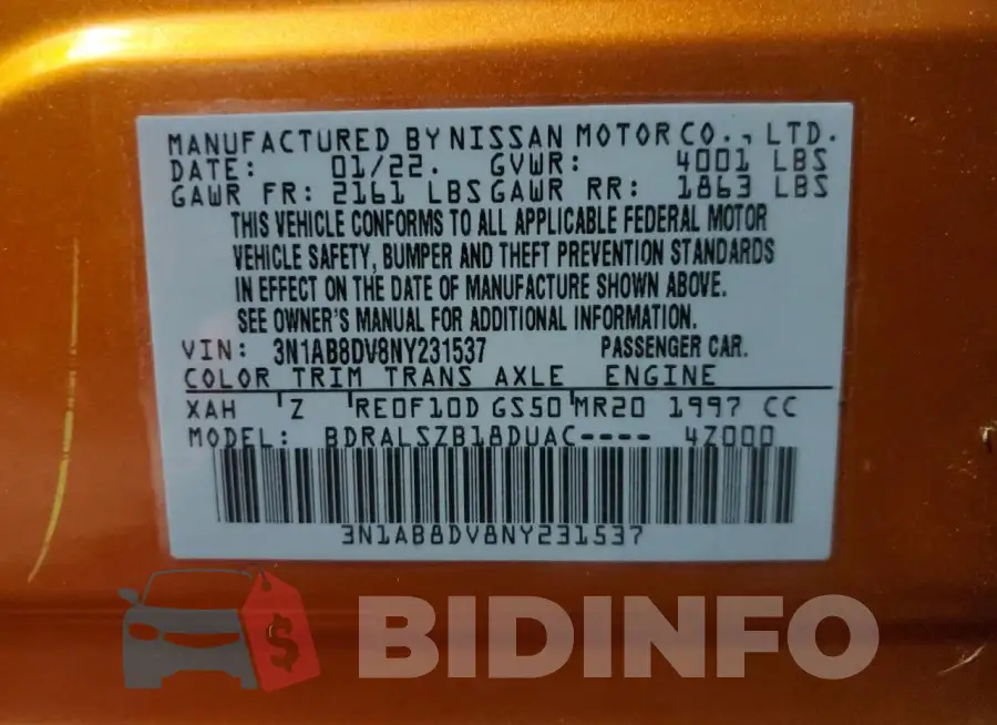 3N1AB8DV8NY231537 Photo# 13