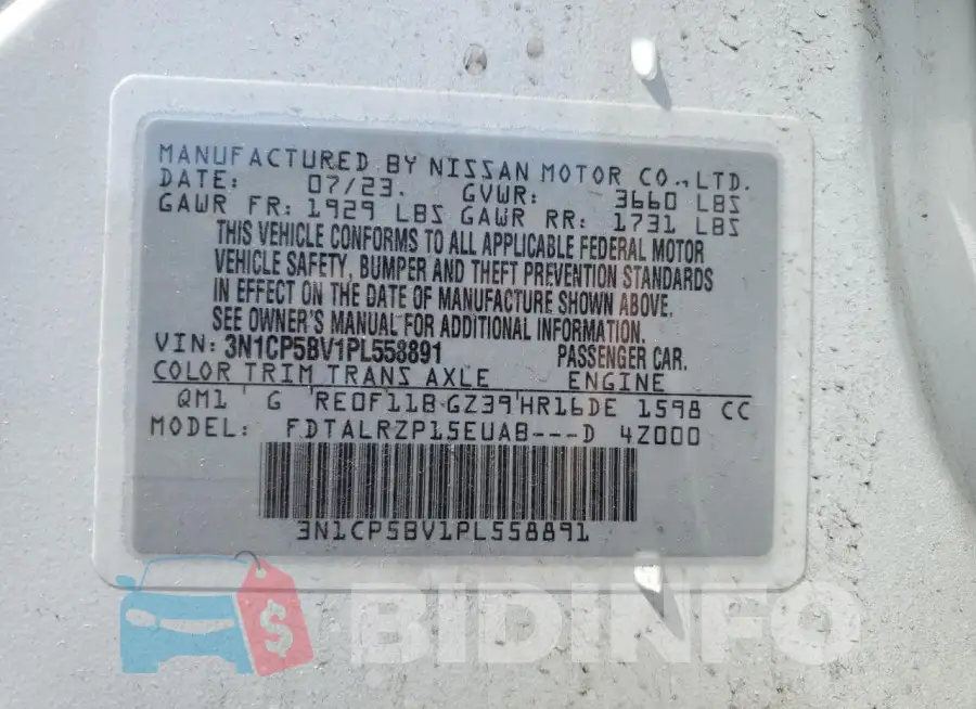 3N1CP5BV1PL558891 Photo# 13