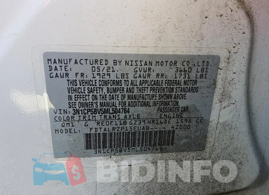 3N1CP5BV5ML504764 Photo# 13