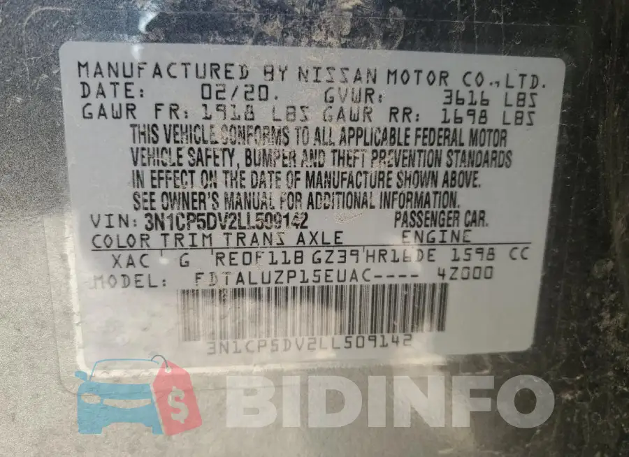 3N1CP5DV2LL509142 Photo# 12